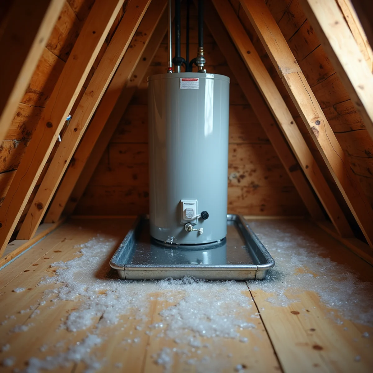 Attic water heater emergency inspection and replacement in North Texas home