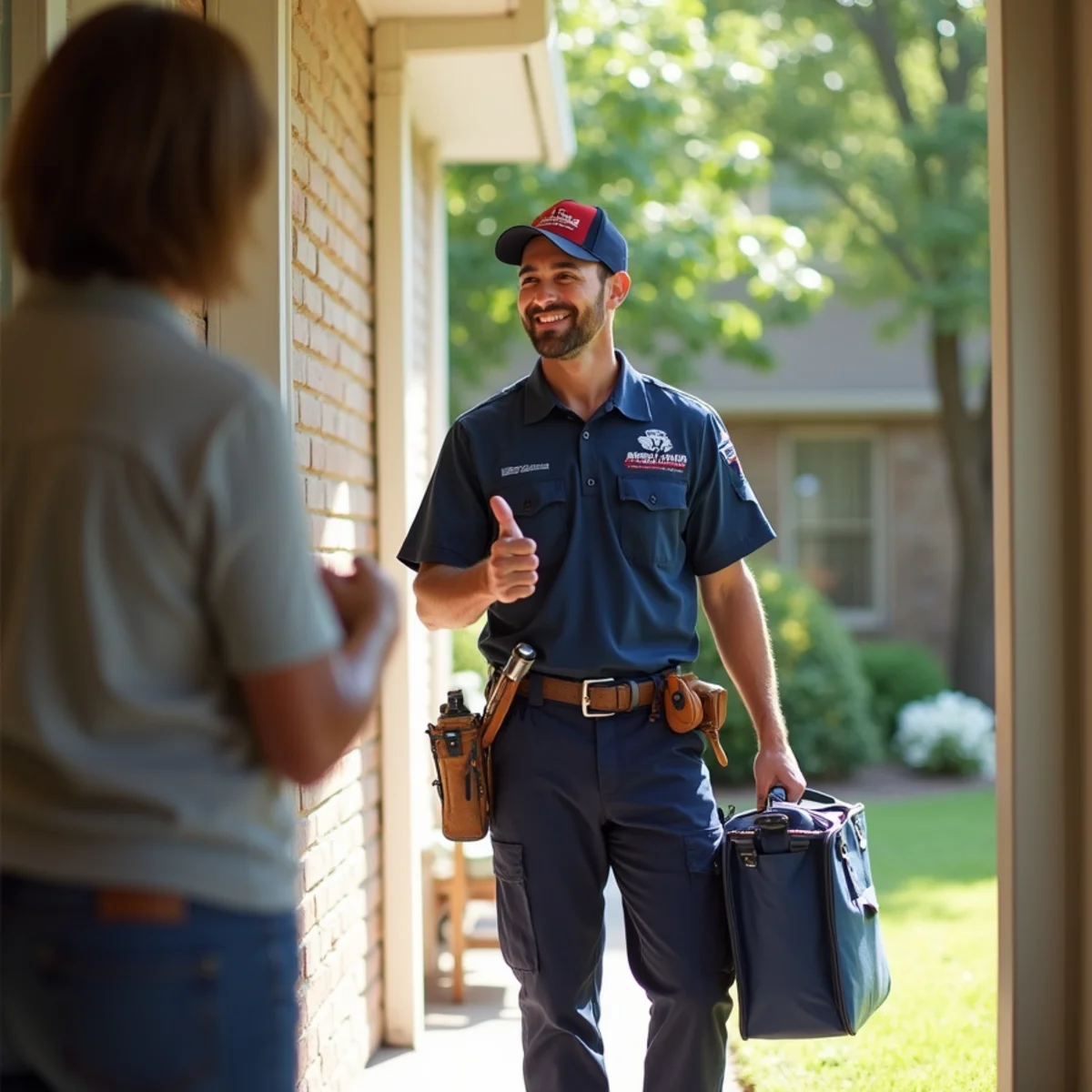 Itemized written plumbing repair estimate on tablet in Lewisville TX