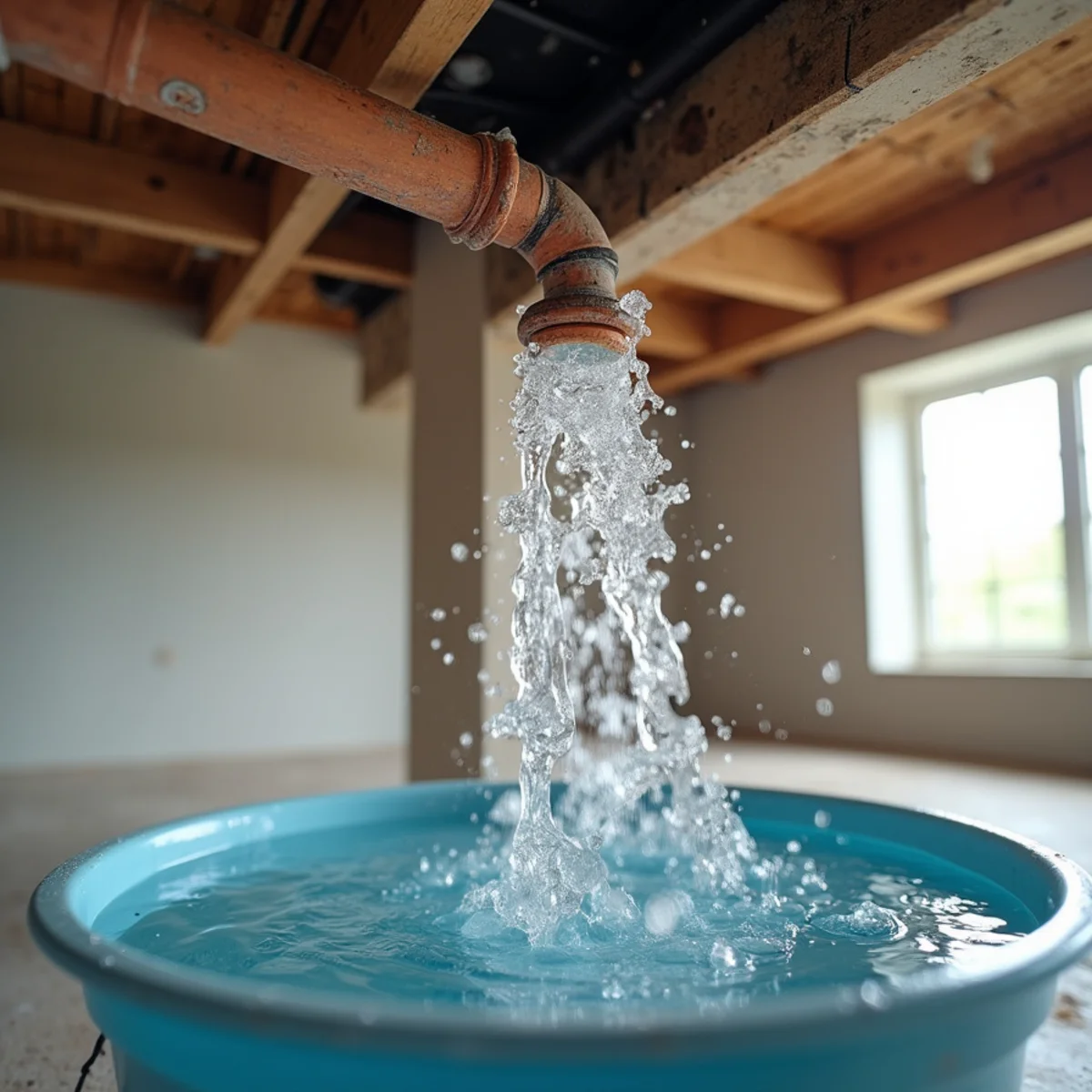 Emergency shut-off and containment of a burst water pipe in North Texas home