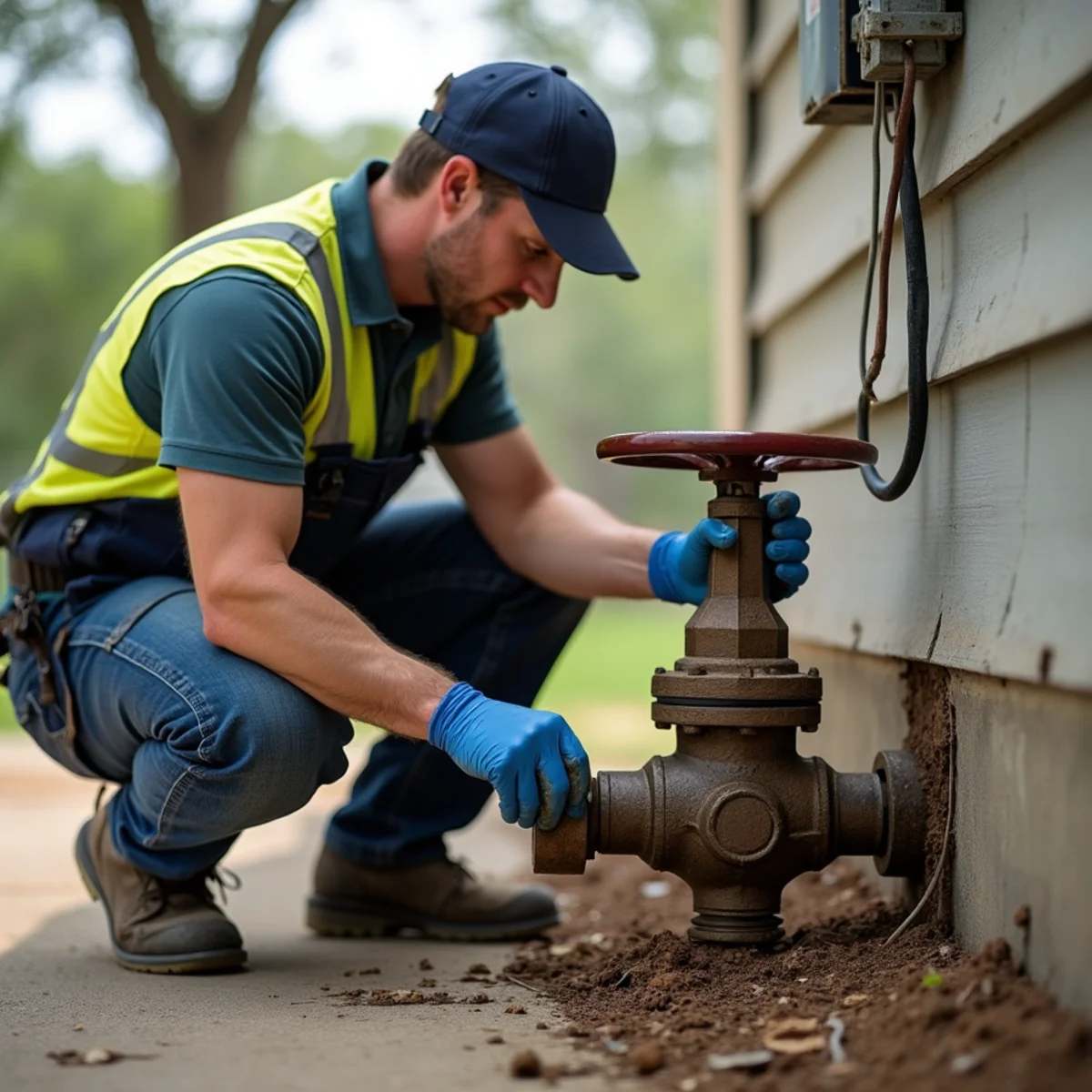Testing hydrostatic water pressure with spigot pressure gauge