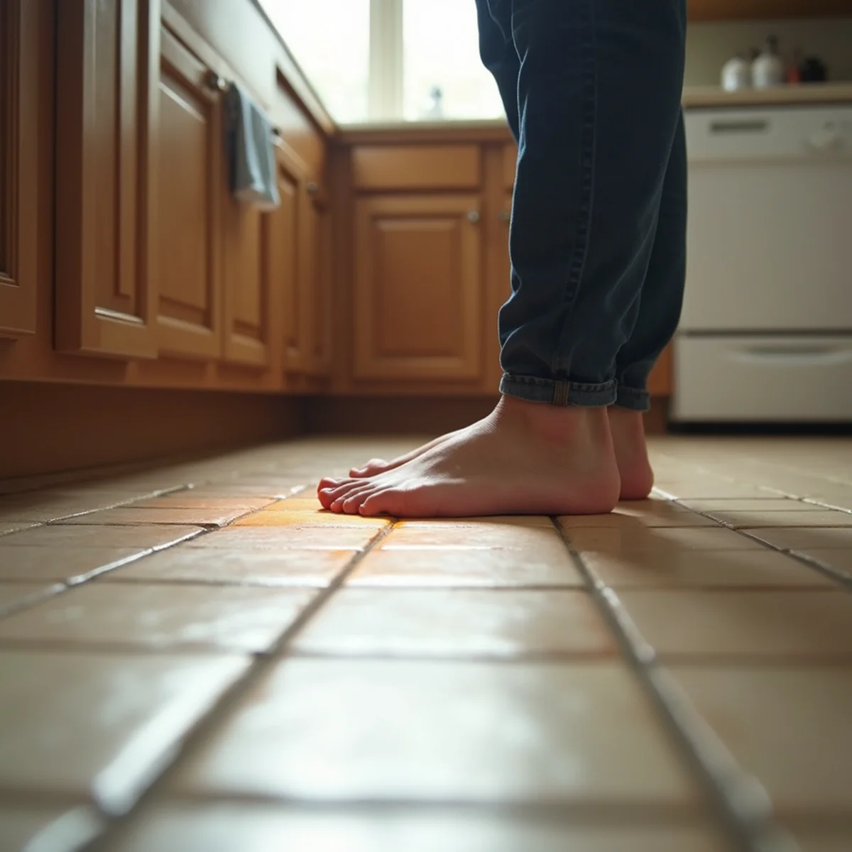 Warm tile floor detected with thermal camera in Lewisville home