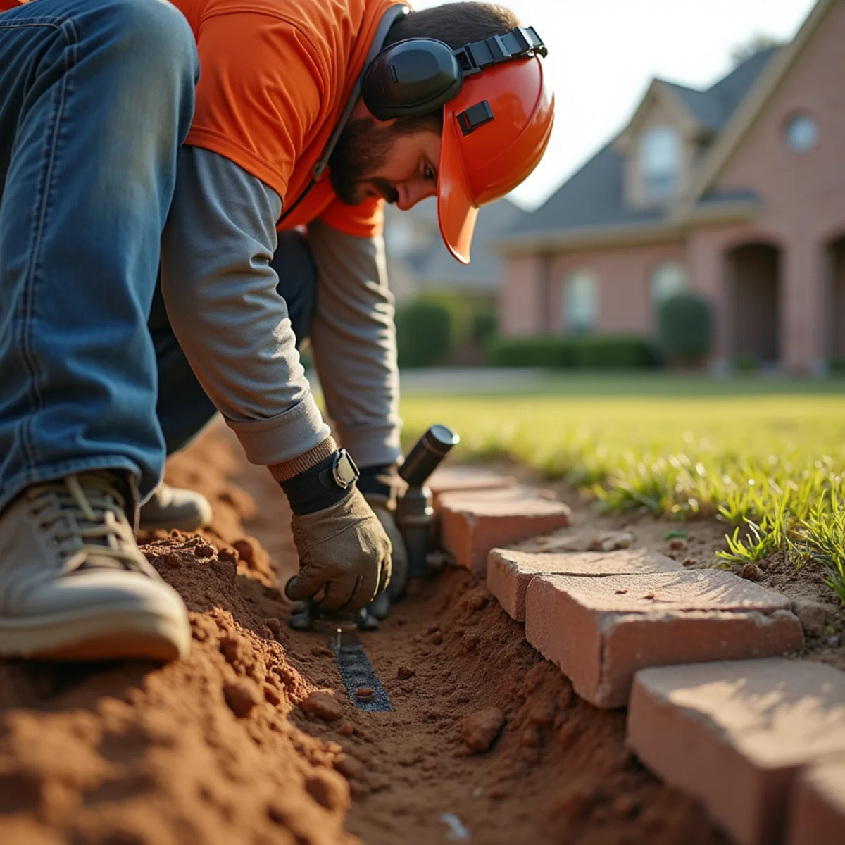 Licensed Lewisville plumber inspecting smectite clay soil and post-tension slab foundation