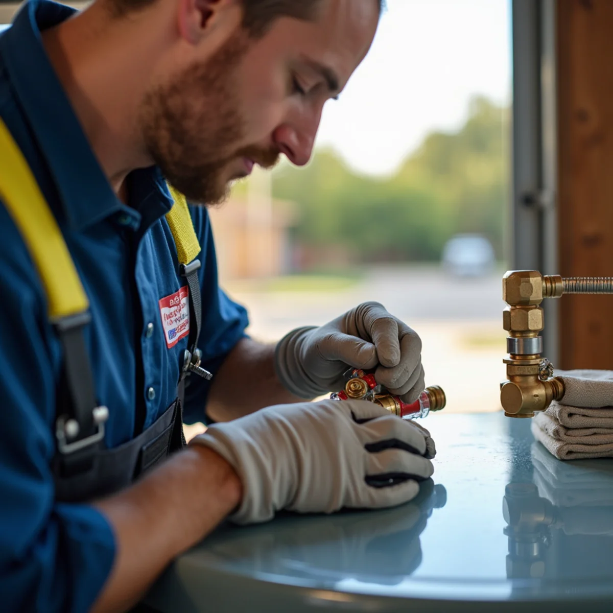 Lewisville Rapid Plumbers technician on service call in Coppell neighborhood