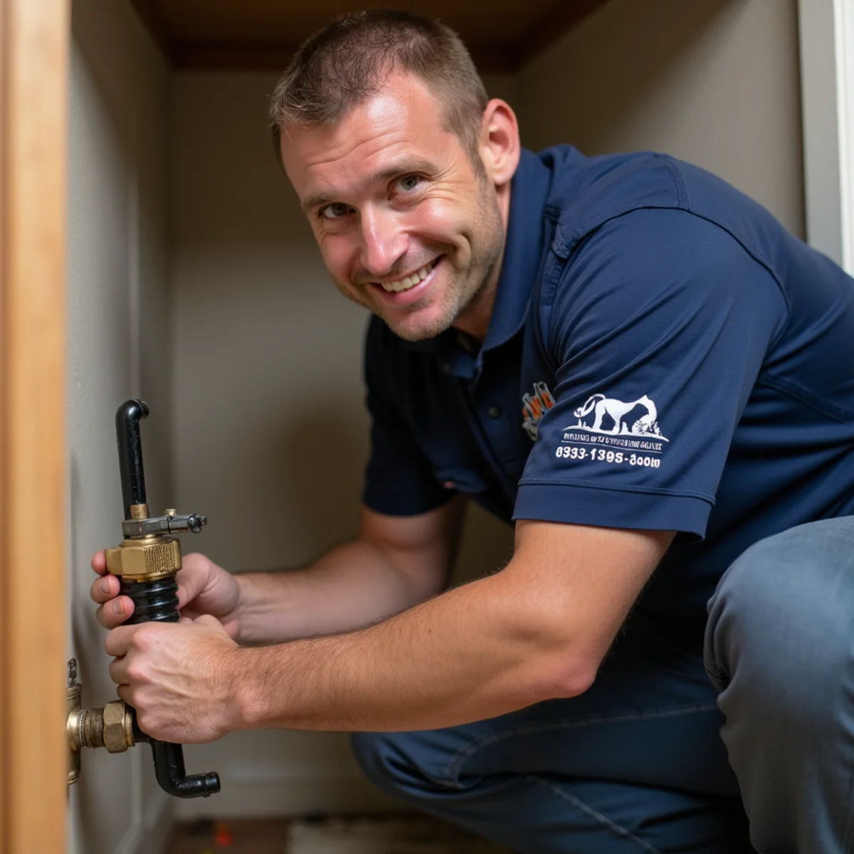 Technician conducting acoustic leak detection test on foundation in The Colony